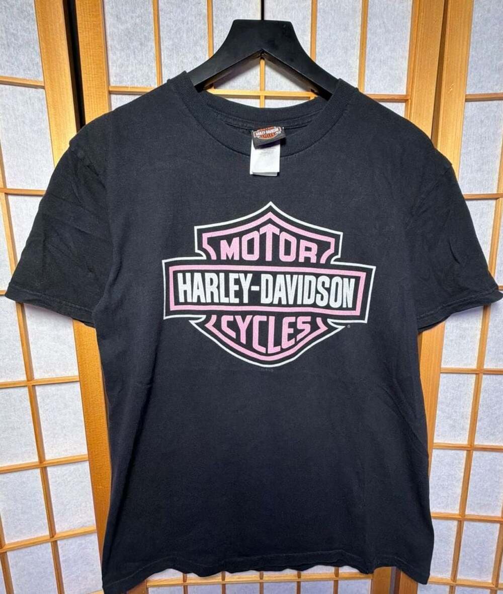 Harley-Davidson Short Sleeve T-Shirt Black Pink Logo Rogers Arkansas